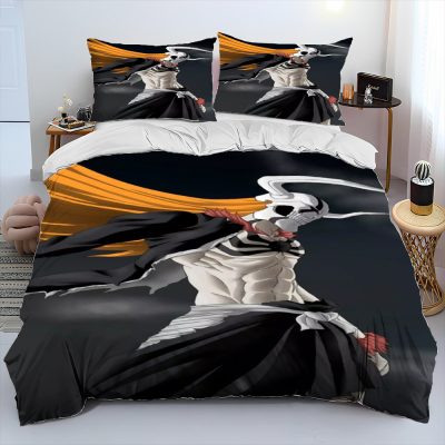 3D Anime Bleach Japan Cartoon Comforter Bedding Set Duvet Cover Bed Set Quilt Cover Pillowcase King 18 - Bleach Merchandise