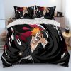 3D Anime Bleach Japan Cartoon Comforter Bedding Set Duvet Cover Bed Set Quilt Cover Pillowcase King 20 - Bleach Merchandise