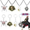 Anime Bleach Keychains BLEACH Figure Kurosaki Ichigo Mask Metal Pendant Grimmjow Key chain Necklace Cosplay Jewelry - Bleach Merchandise