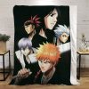 CLOOCL Anime Flannel Blankets 3D Graphic Japan Manga BLEACH Printed Throw Blanket Office Nap Blanket Air 5 - Bleach Merchandise