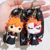 Japanese Anime BLEACH Silicone Keychain Cartoon Kurosaki Ichigo Cosplay Keyring for Men Car Pendant Charms Accessories - Bleach Merchandise