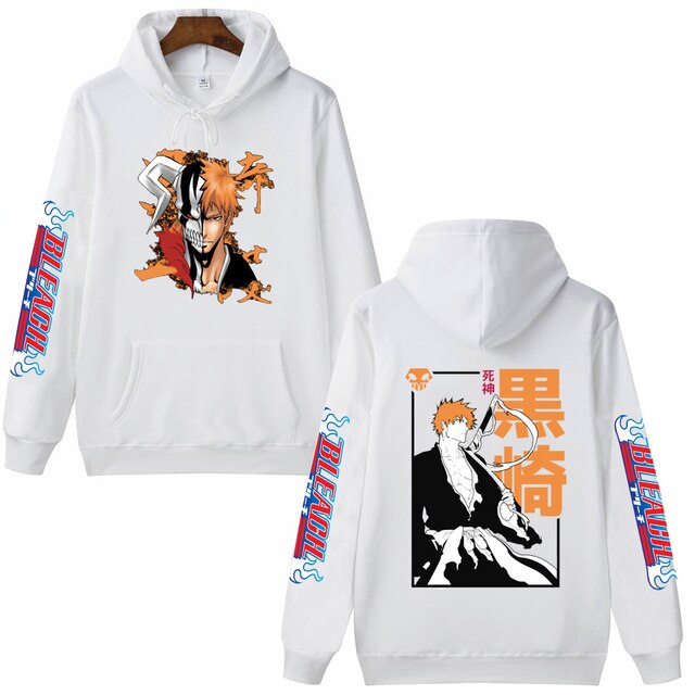 2022 Hot Anime Bleach Kurosaki Ichigo Hoodie Pullovers Tops Long Sleeves Casual Hip Hop Man Woman 1.jpg 640x640 1 - Bleach Merchandise