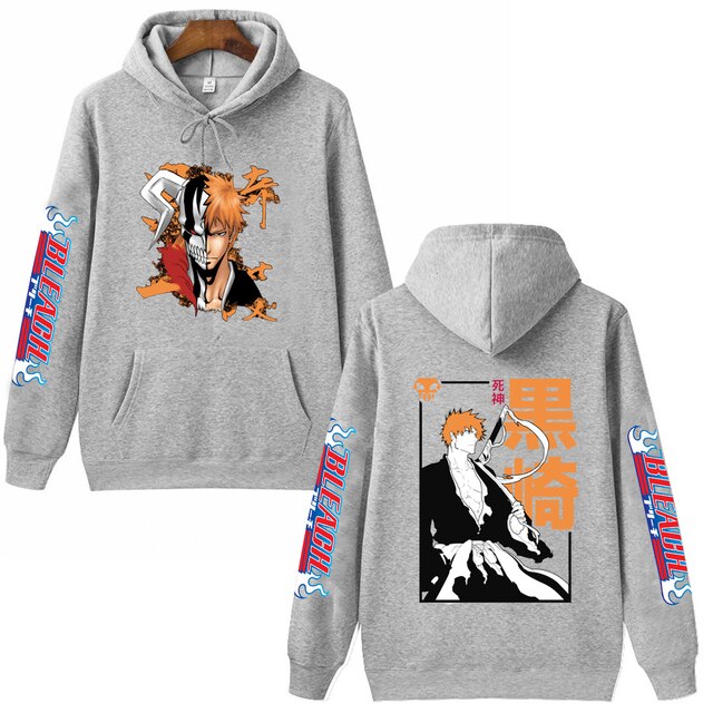 2022 Hot Anime Bleach Kurosaki Ichigo Hoodie Pullovers Tops Long Sleeves Casual Hip Hop Man Woman 2.jpg 640x640 2 - Bleach Merchandise