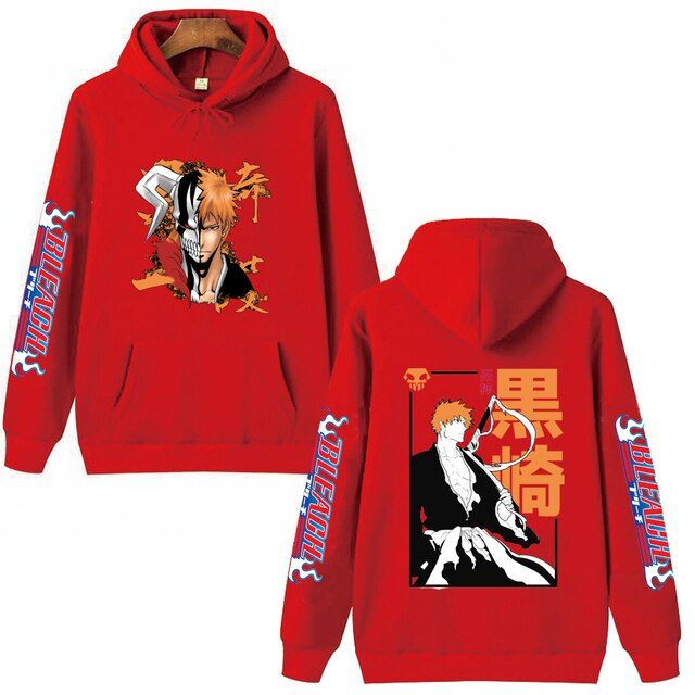 2022 Hot Anime Bleach Kurosaki Ichigo Hoodie Pullovers Tops Long Sleeves Casual Hip Hop Man Woman 3.jpg 640x640 3 - Bleach Merchandise