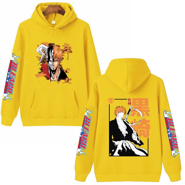 2022 Hot Anime Bleach Kurosaki Ichigo Hoodie Pullovers Tops Long Sleeves Casual Hip Hop Man Woman 4.jpg 640x640 4 - Bleach Merchandise