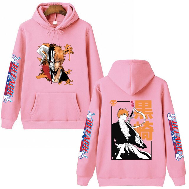 2022 Hot Anime Bleach Kurosaki Ichigo Hoodie Pullovers Tops Long Sleeves Casual Hip Hop Man Woman 5.jpg 640x640 5 - Bleach Merchandise