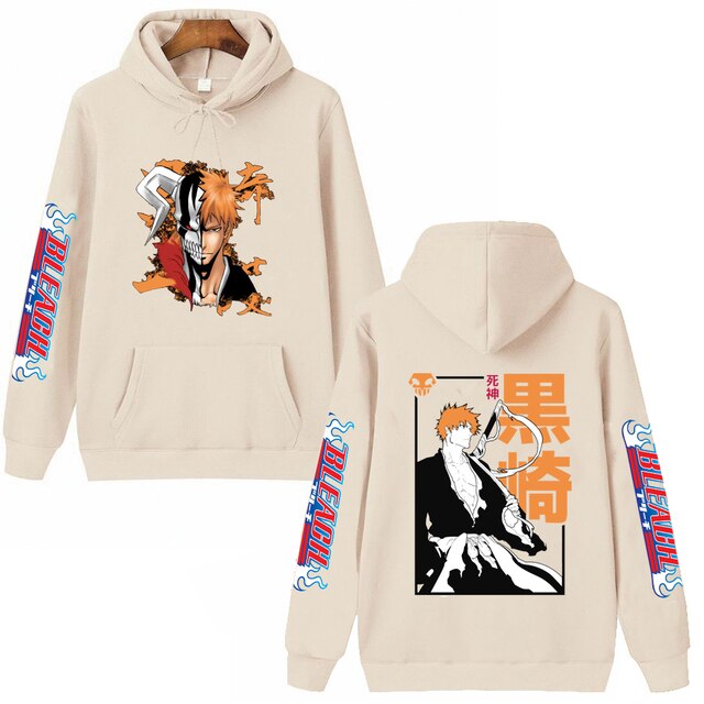 2022 Hot Anime Bleach Kurosaki Ichigo Hoodie Pullovers Tops Long Sleeves Casual Hip Hop Man Woman 6.jpg 640x640 6 - Bleach Merchandise