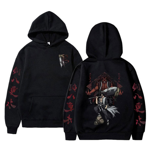 Japanese Anime Bleach Zaraki Kenpachi Graphic Hoodie Men s Fashion Vintage Sweatshirt Male Manga Hoodies - Bleach Merchandise